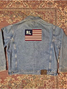 Ralph Lauren Light Wash Denim Jacket with Flag Label